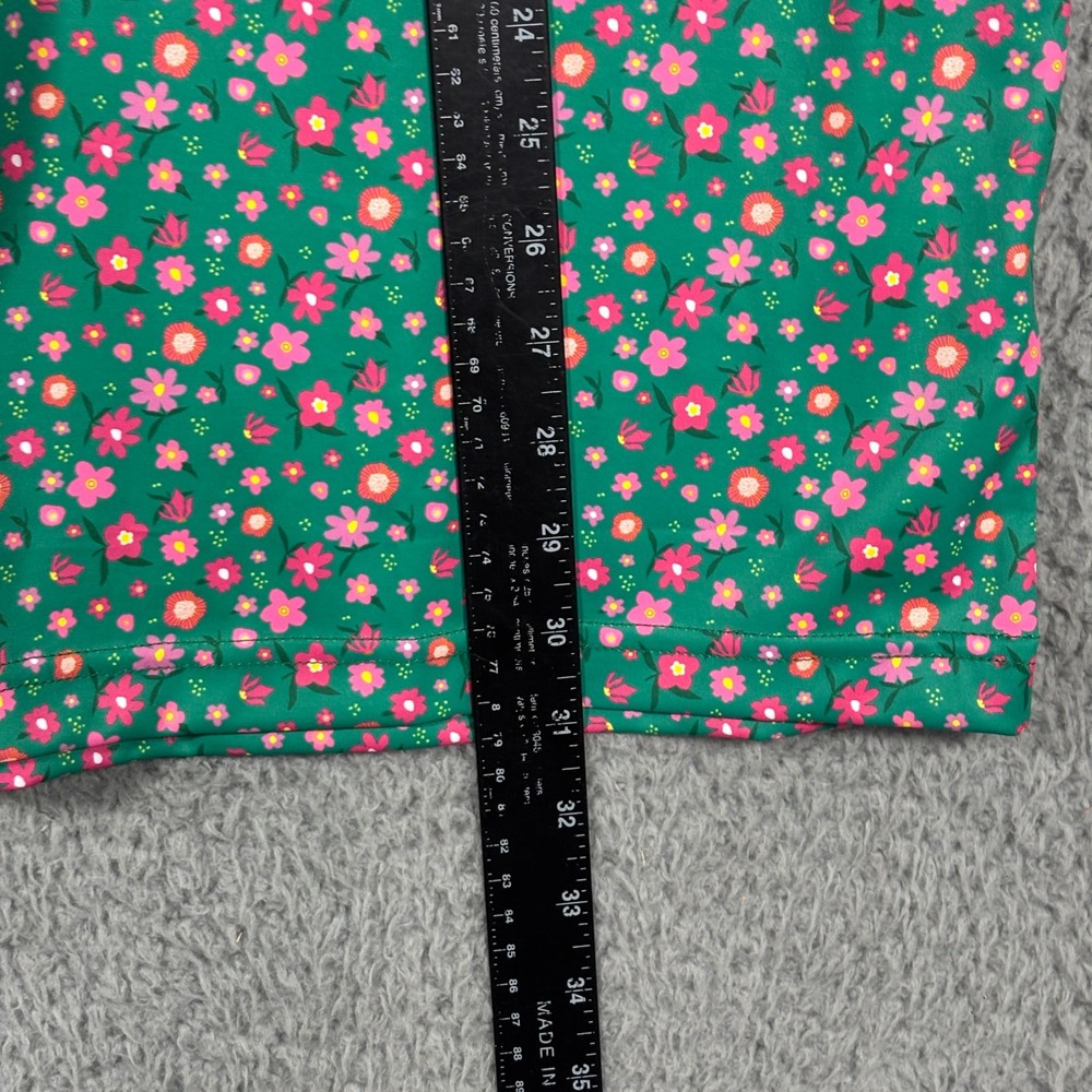 Swannies Polo Shirt Mens XL Green Floral Short Sleeve Performance Golf Top - Picture 8 of 8